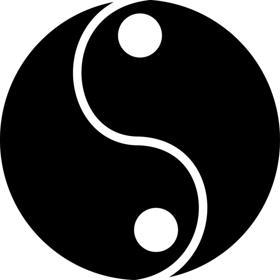 glifo icono o símbolo ying yang vector