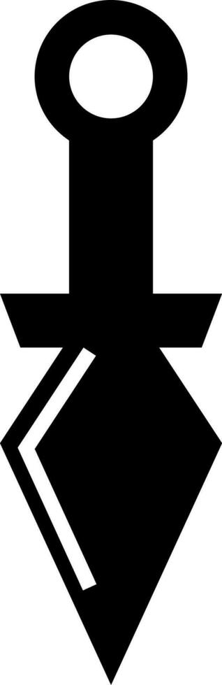 Isolated kunai icon in black color. vector