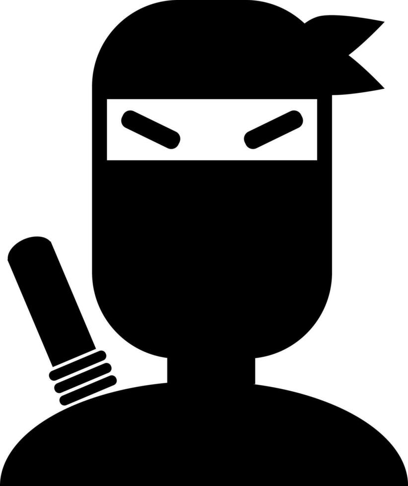 Ninja warrior icon in flat style. vector