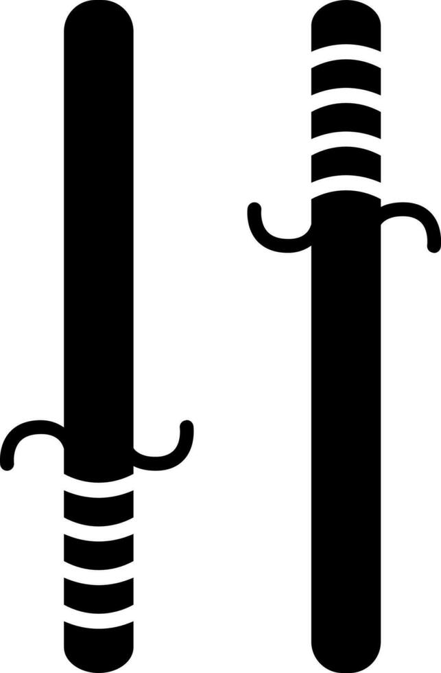 Illustration of sai weapon in Black and White color. vector