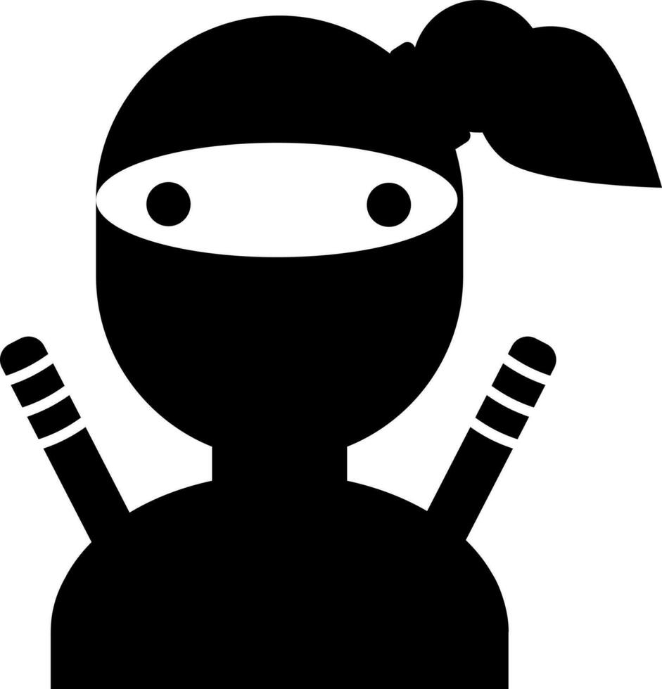 Glyph icon or symbol ninja warrior. vector