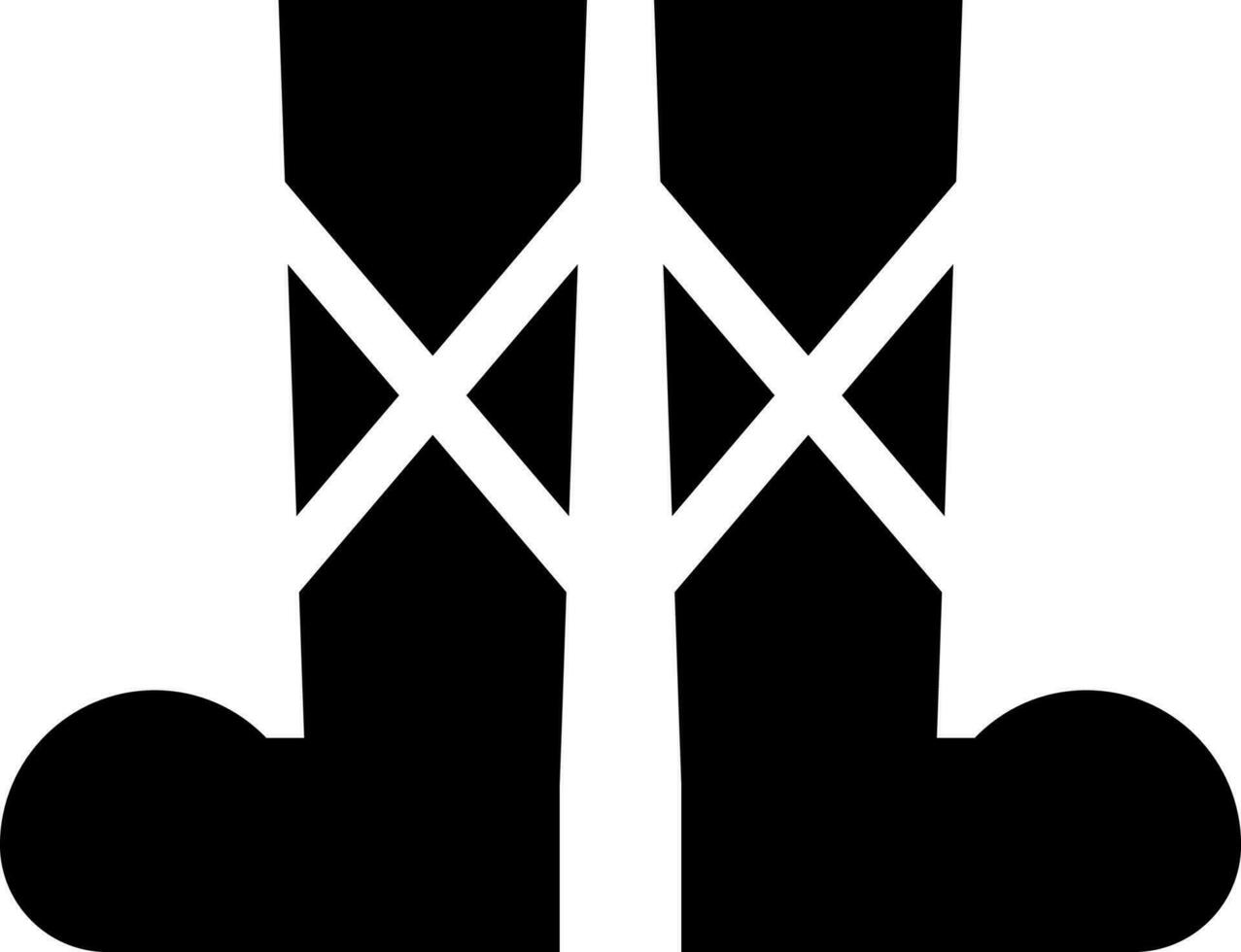 Black and White tabi and boots icon in flat style. vector