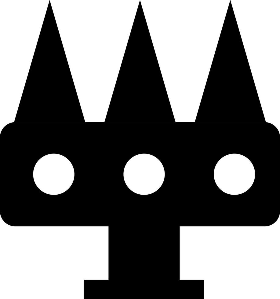 Black and White brass knuckle icon or symbol. vector