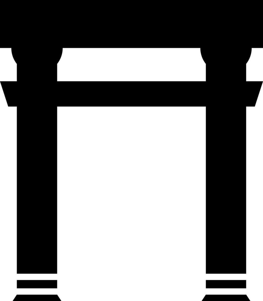 Japanese temple of torri gate icon or symbol. vector