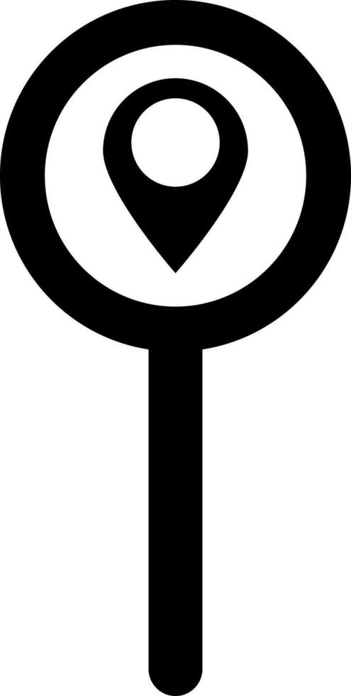 Location searching icon in Black and White color. vector