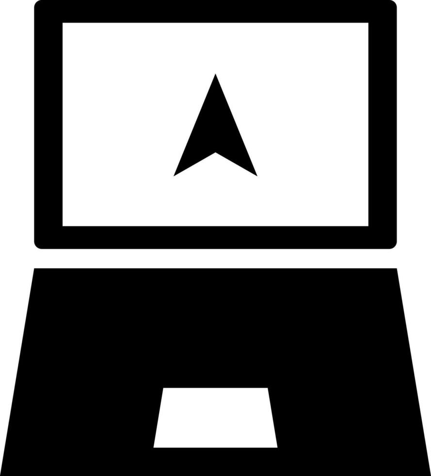 Laptop icon in Black and White color. vector