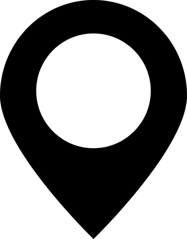 Map pin icon or symbol in Black and White color. vector