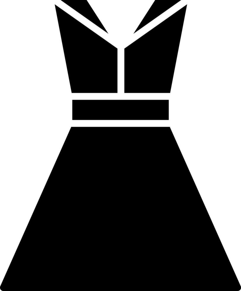 Female dress icon in Black and White color. vector