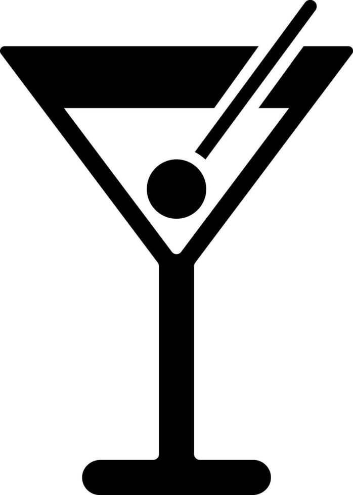 martini vaso glifo icono en plano estilo. vector
