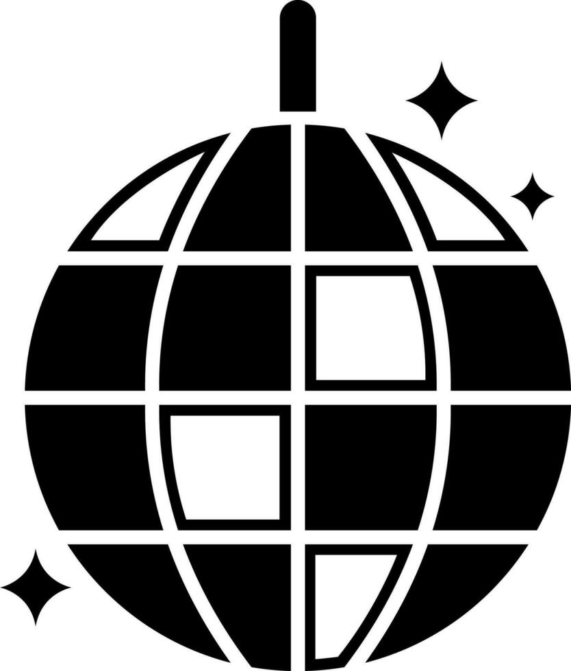Black and White illustration of disco ball icon. vector