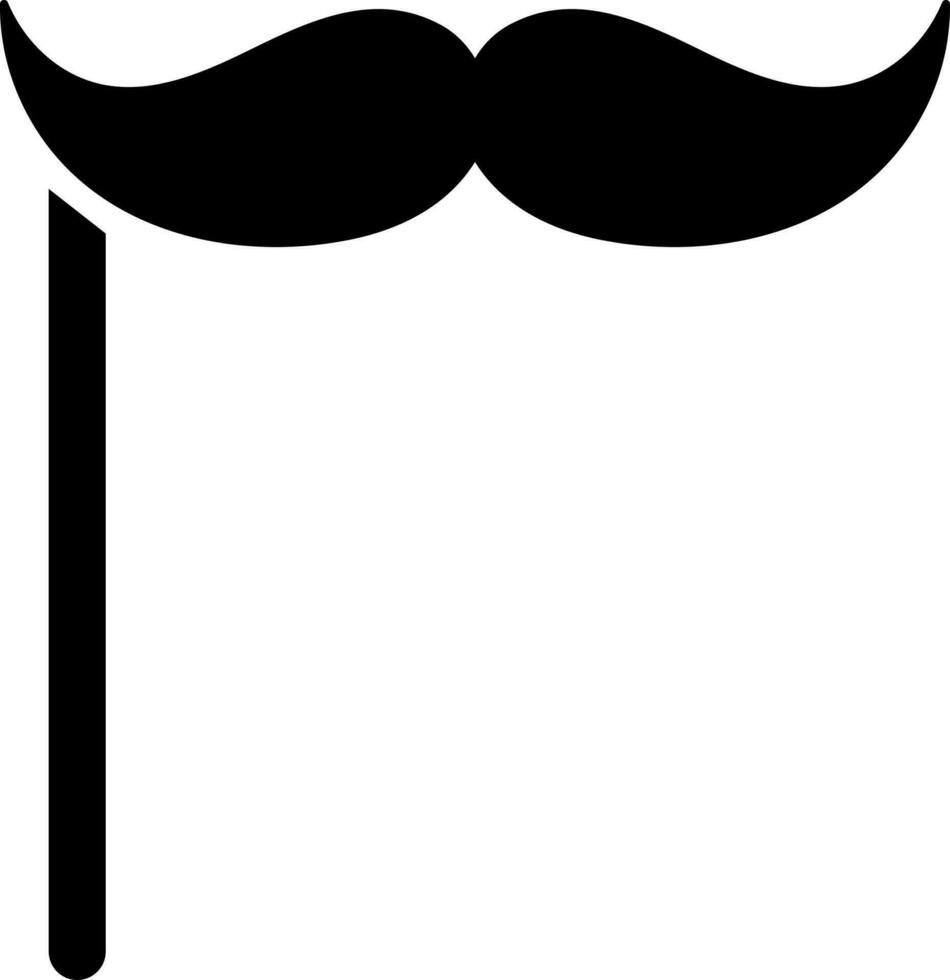 Mustache stick glyph icon or symbol. vector