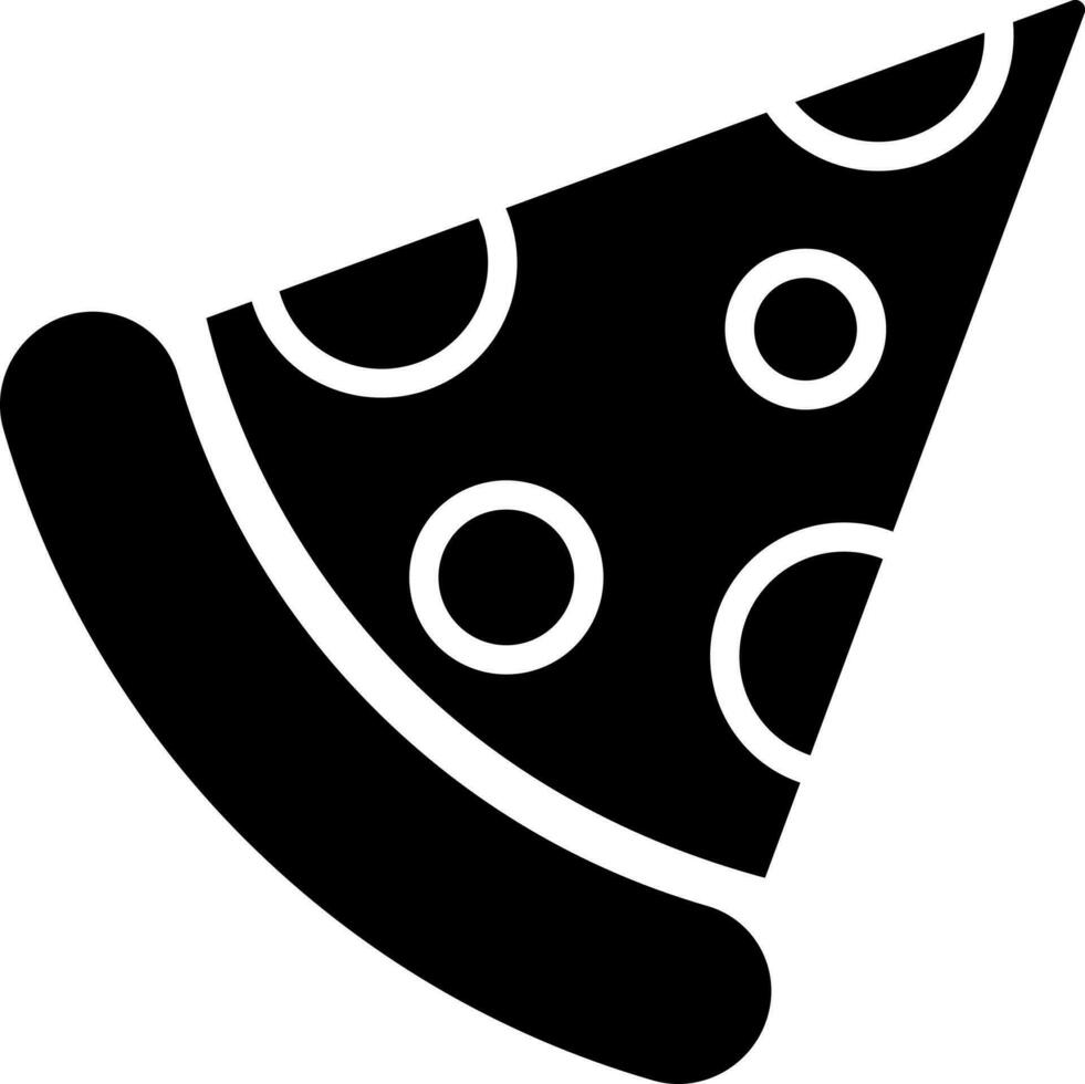 Pizza slice glyph icon or symbol. vector