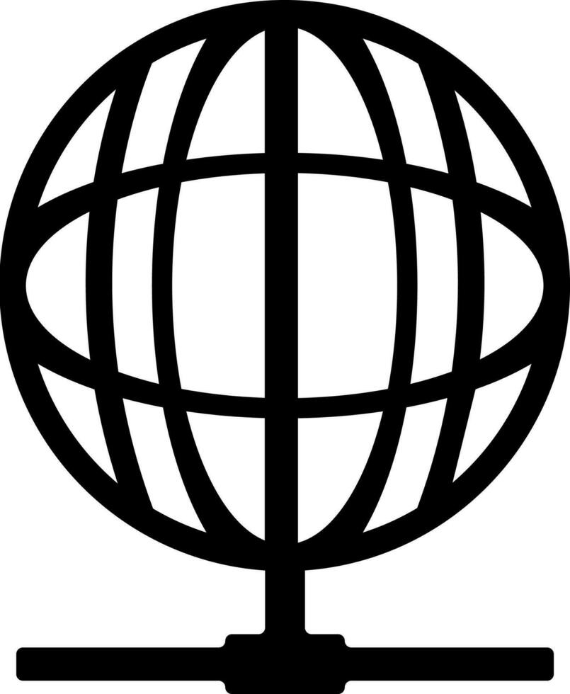 global redes icono en negro y blanco color. vector