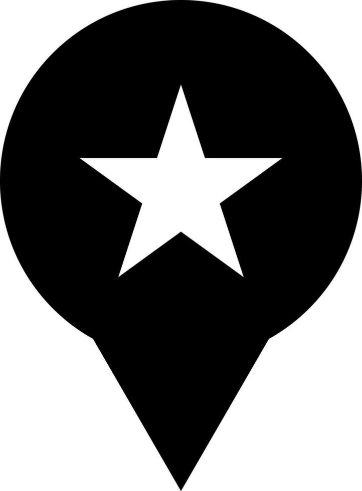 Star map pointer icon in Black and White color. vector