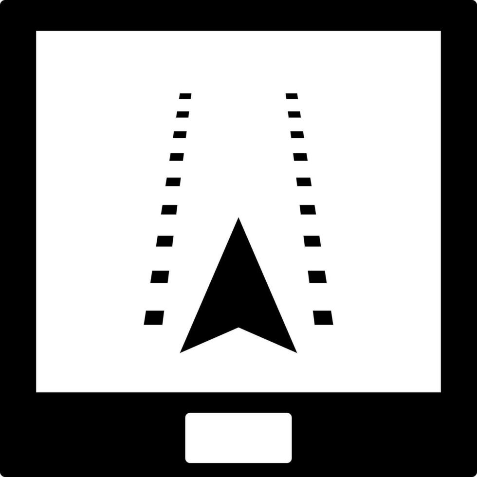 Location tracking app in tablet icon. vector