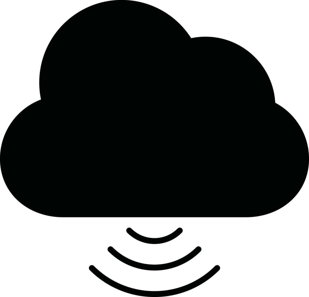 plano estilo Wifi nube icono o símbolo. vector