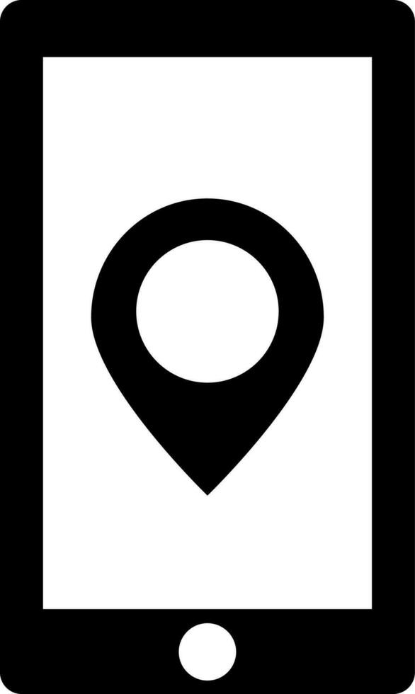 Location searching app in smartphone icon. vector