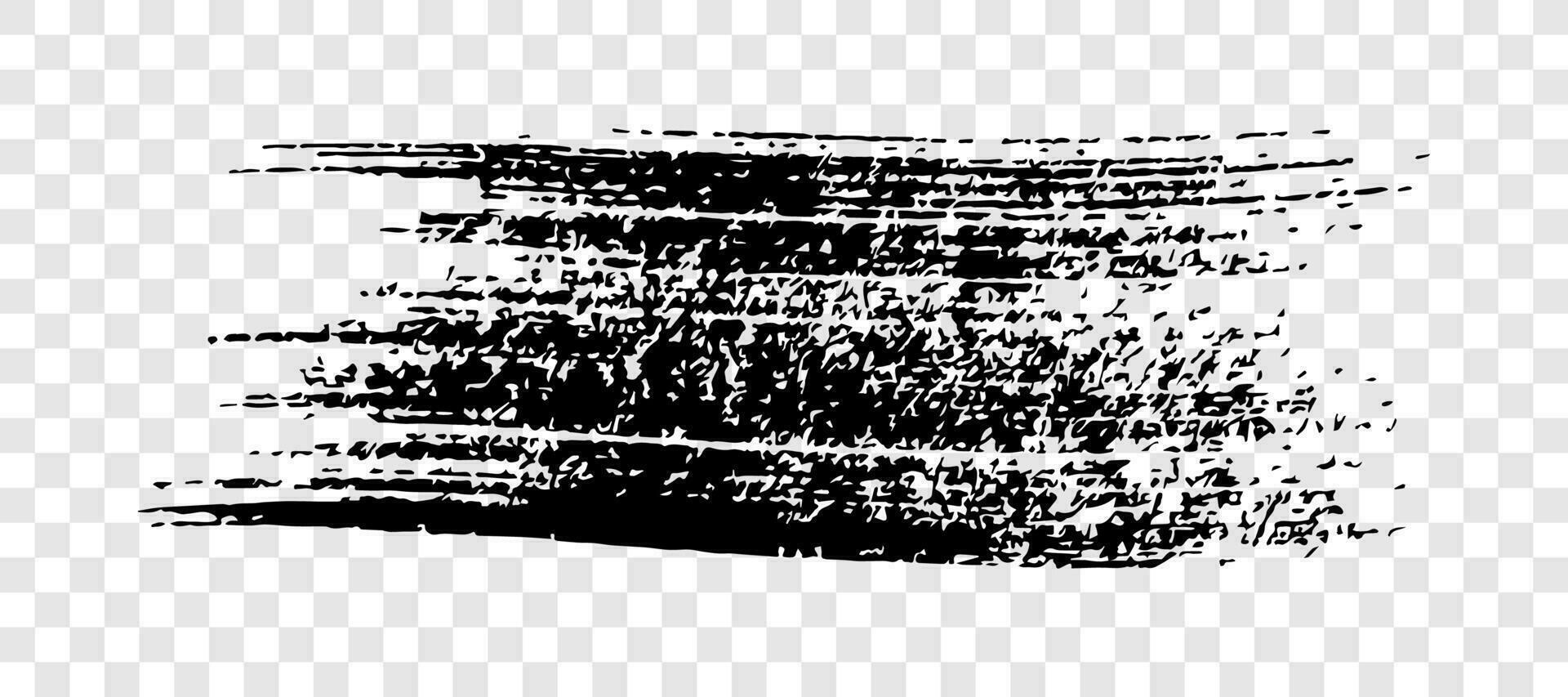 Black brush stroke. Hand drawn ink spot isolated on white vector