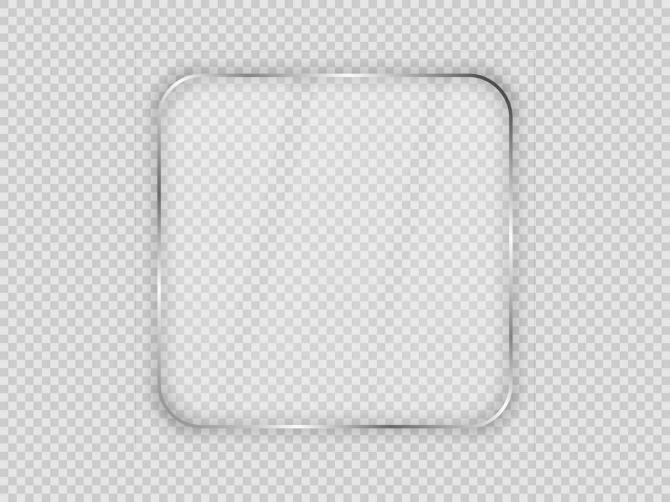 Glass plate in rounded square frame vector