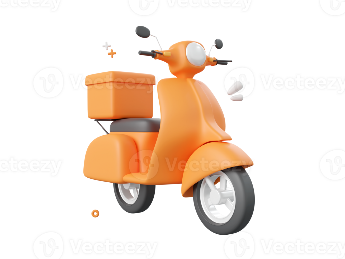 3d cartoon design illustration of Scooter delivery service. 24280046 PNG