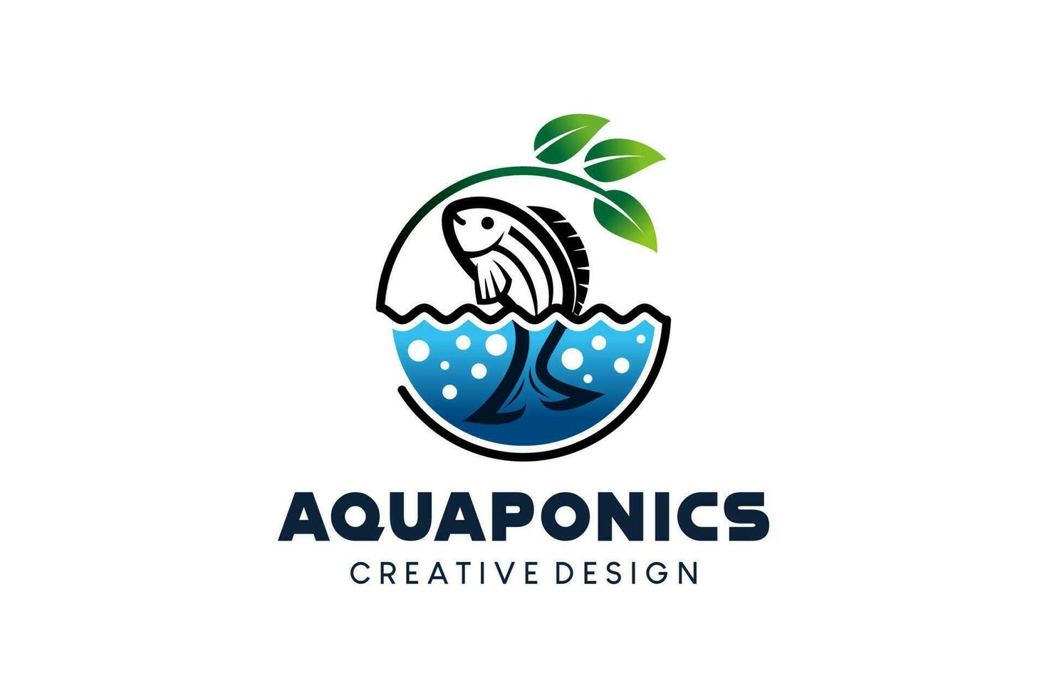 Modern abstract aquaponics logo in creative vector