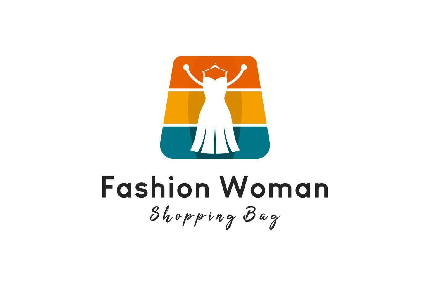 mujer vestir bolso logo diseño, belleza Moda compras logo vector ilustración