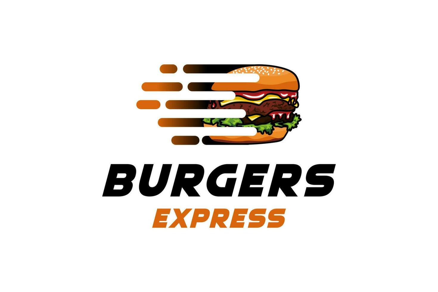 Fast burger logo design for fast food and delivery business vector