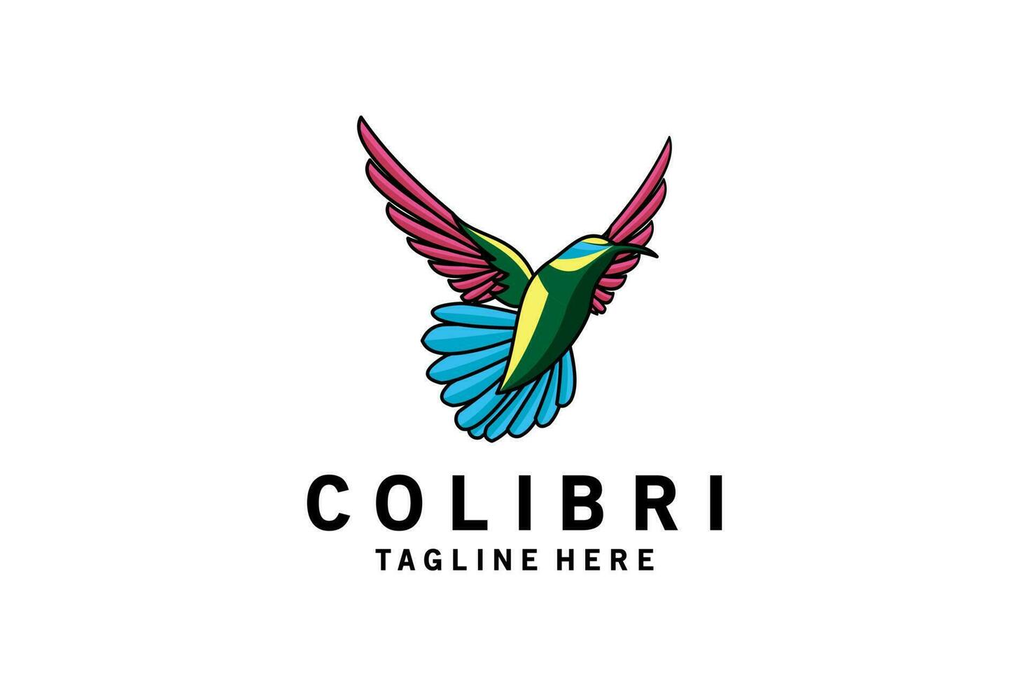 Modern abstract flying colibri bird logo design vector