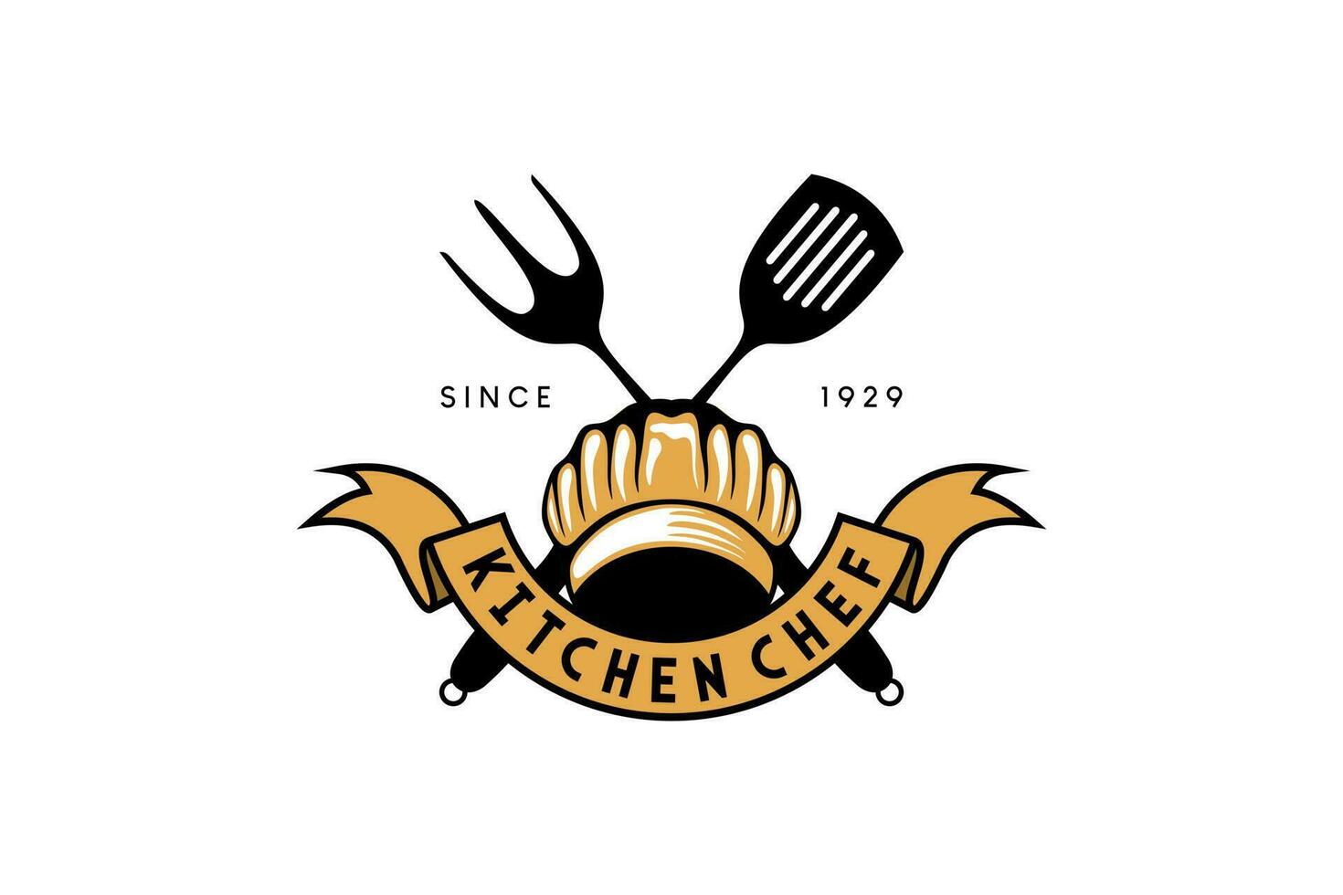 Creative abstract retro vintage chef kitchen logo template design vector