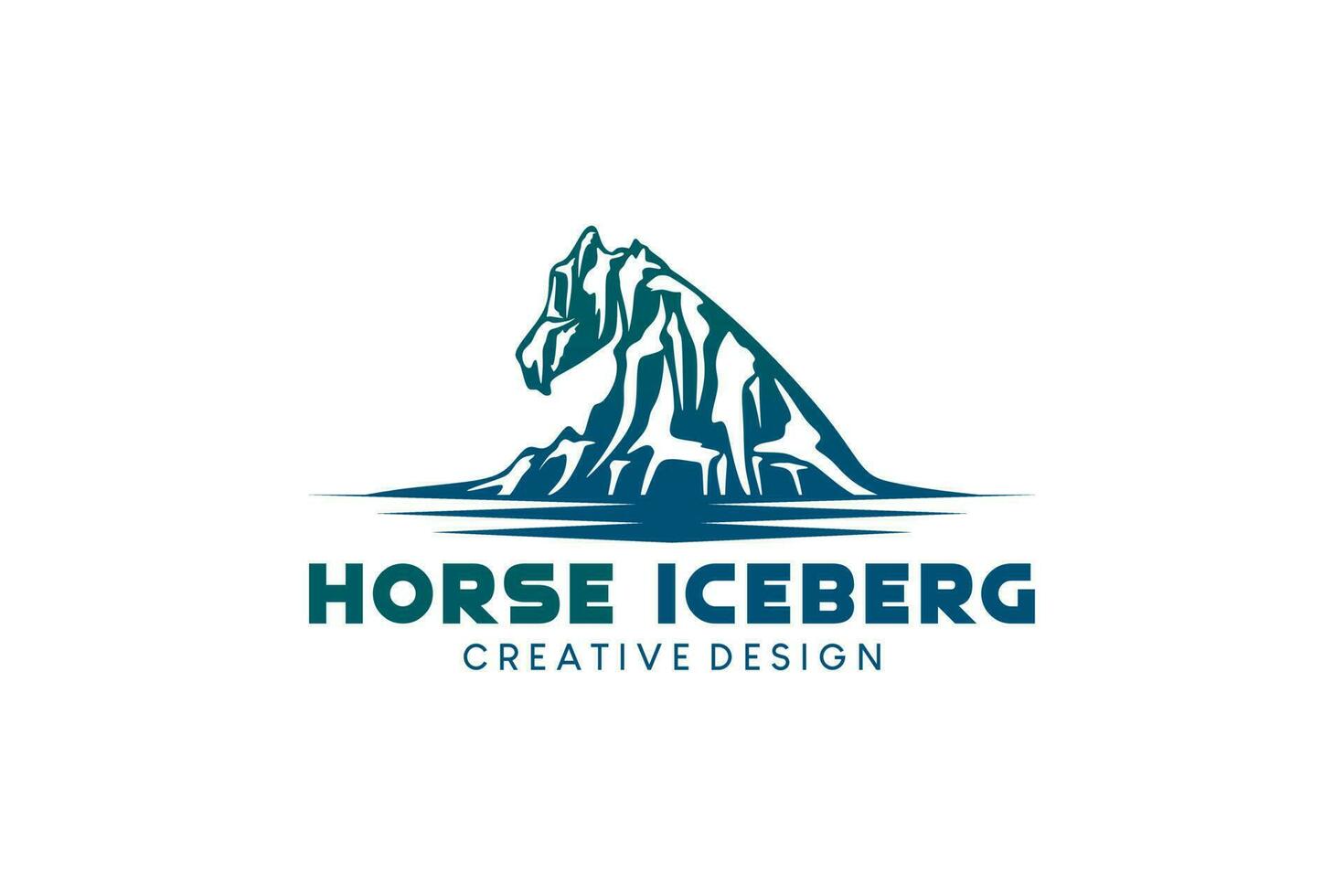 resumen caballo cabeza iceberg logo vector ilustración símbolo diseño