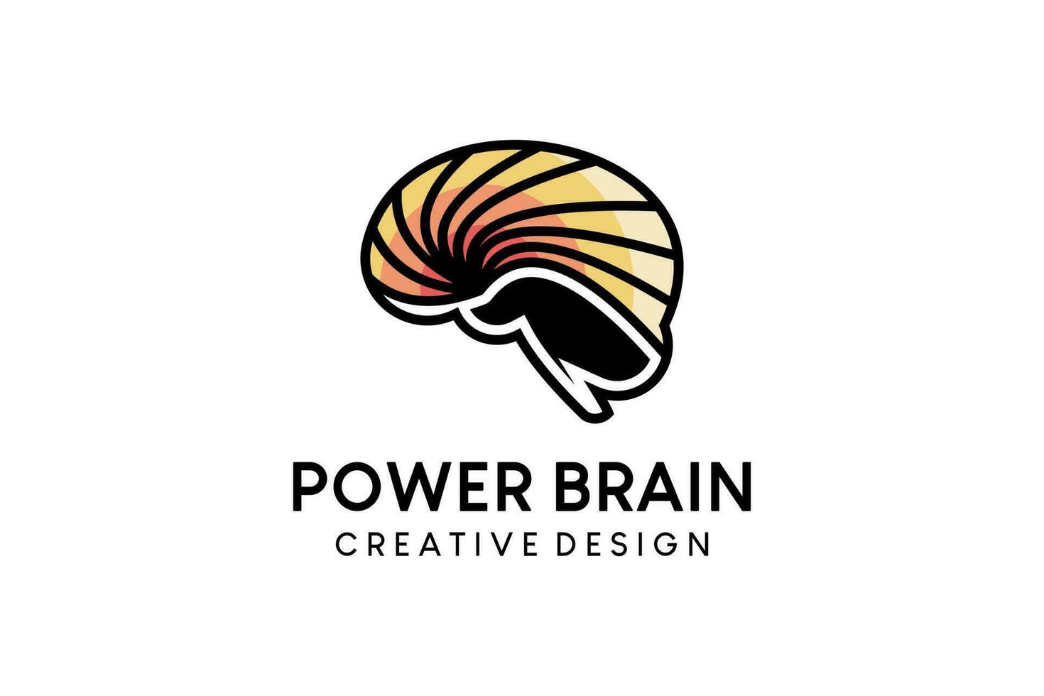 cerebro logo diseño en Dom ligero antecedentes vector