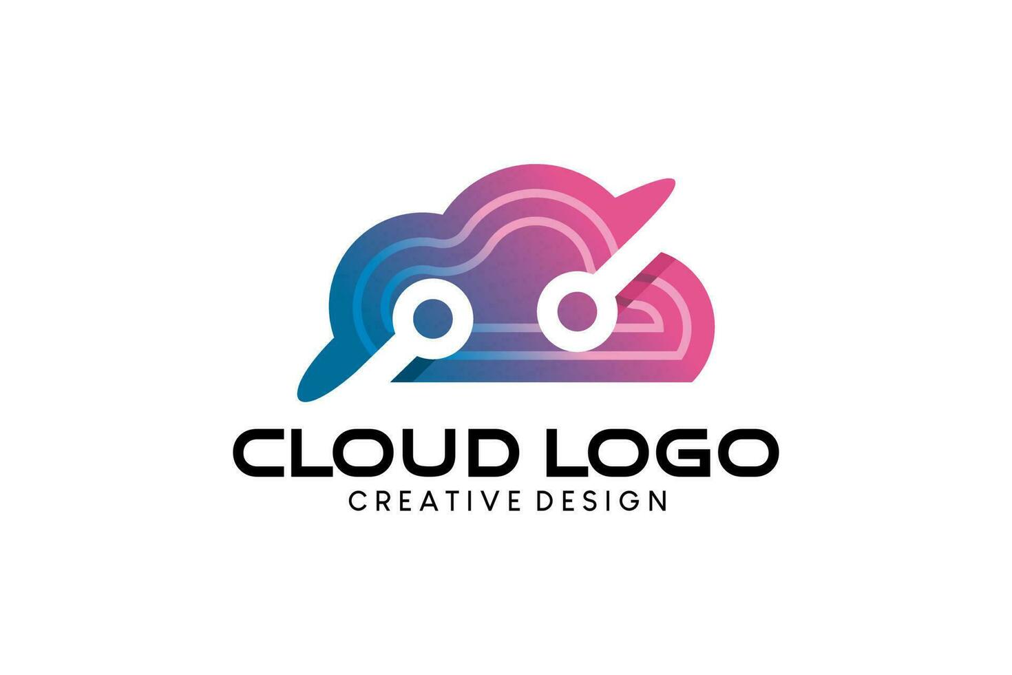 Creative abstract technology cloud icon logo design vector