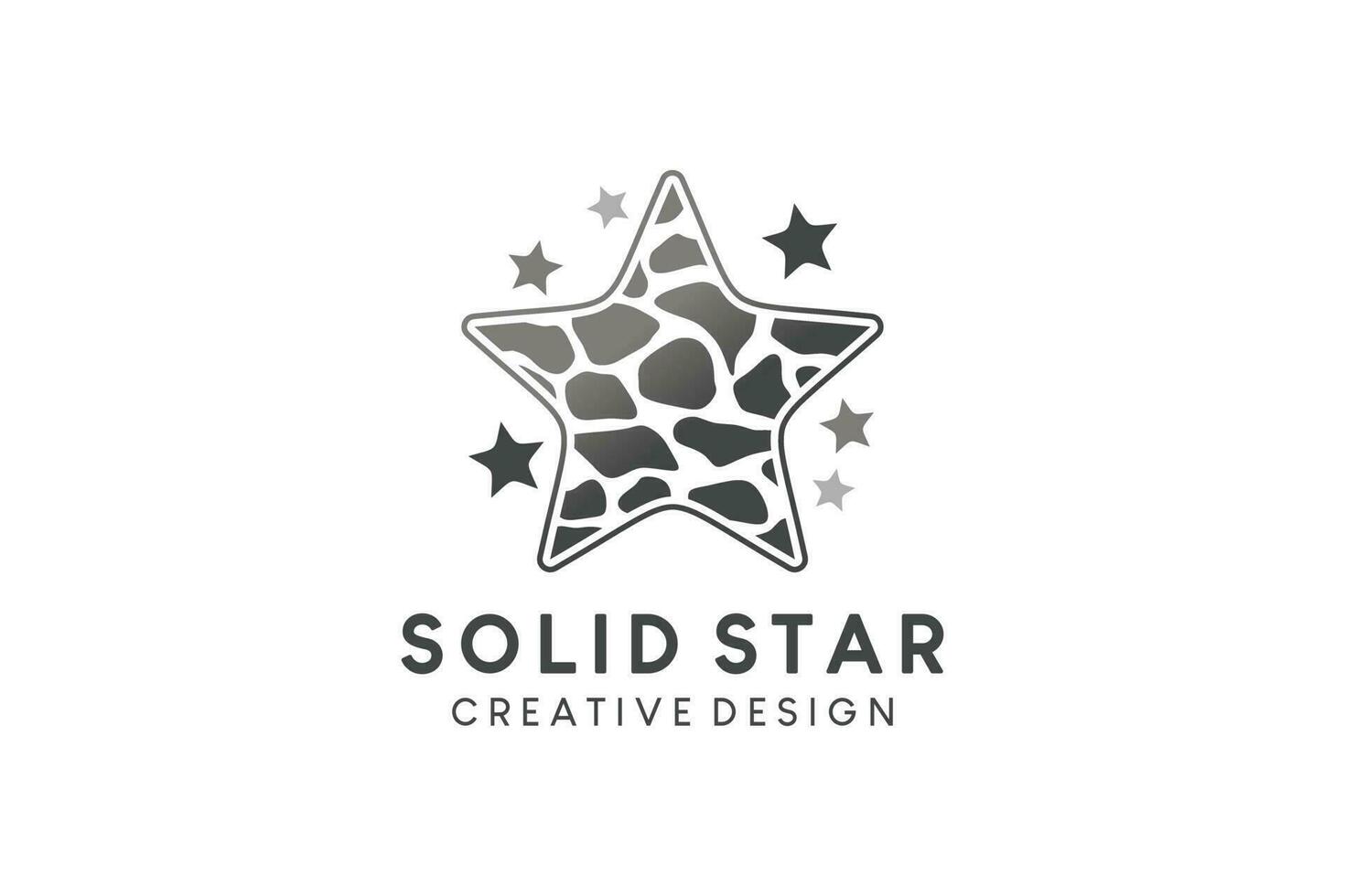 Abstract stone star vector illustration logo design