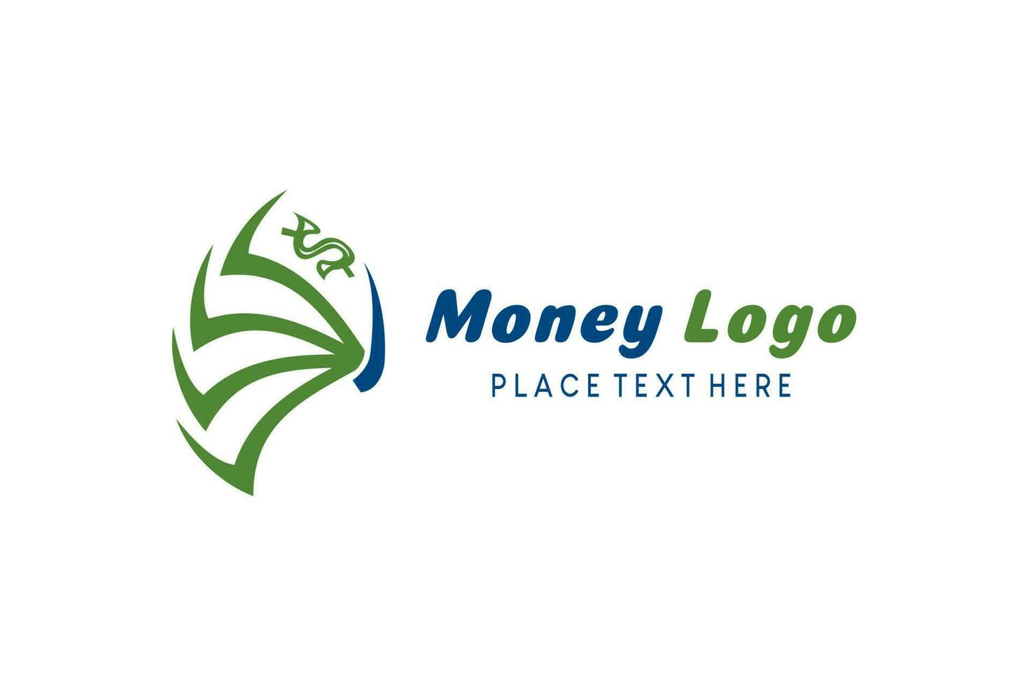 Money icon logo design with creative abstract tied banknote concept vector