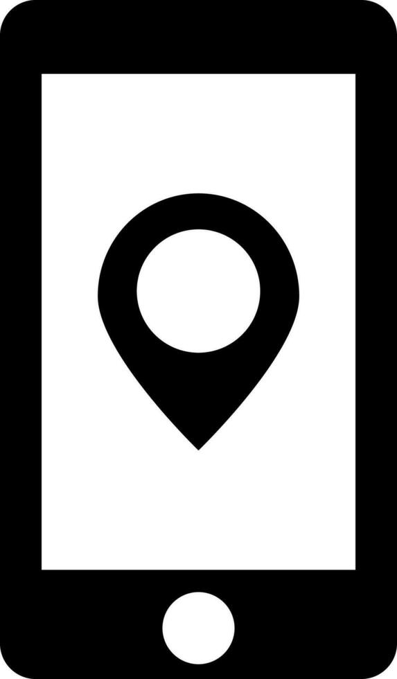 Location app in smartphone icon. vector