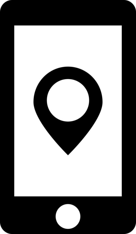 Location app in smartphone icon. vector