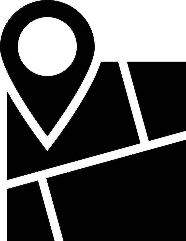 Map navigation icon in Black and White color. vector