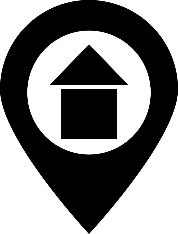 Black and White home location icon or symbol. vector
