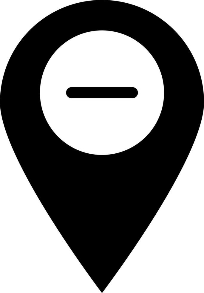 Remove location icon in Black and White color. vector