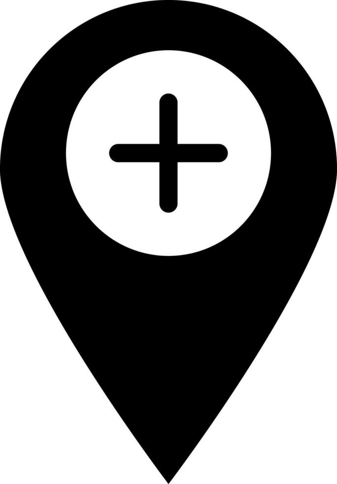 Add location icon in Black and White color. vector
