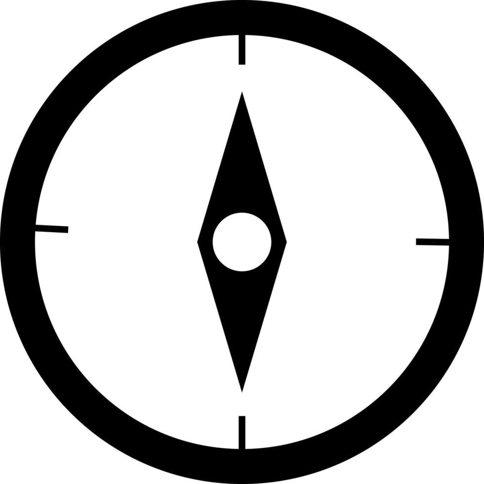 Glyph icon or symbol of compass. vector