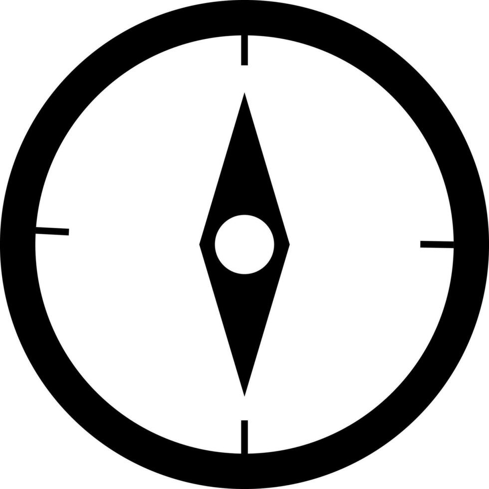 Glyph icon or symbol of compass. vector