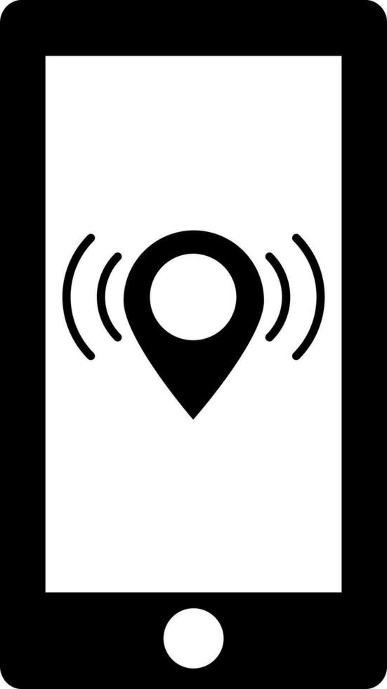 Location app in smartphone icon. vector