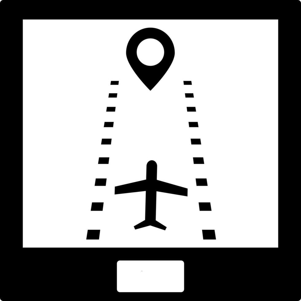 aeropuerto ubicación rastreo aplicación en escritorio icono. vector