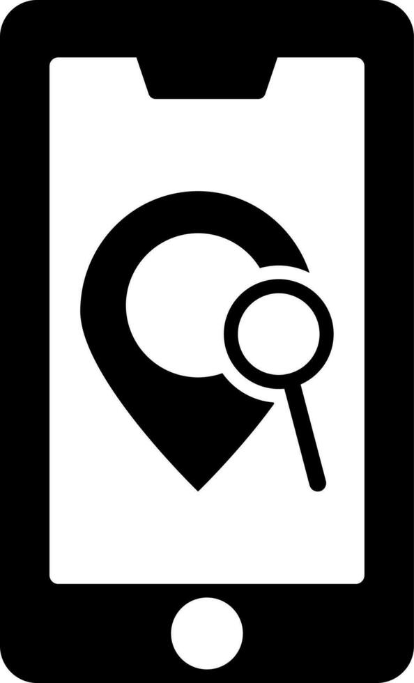 buscando ubicación en inteligente teléfono icono. vector
