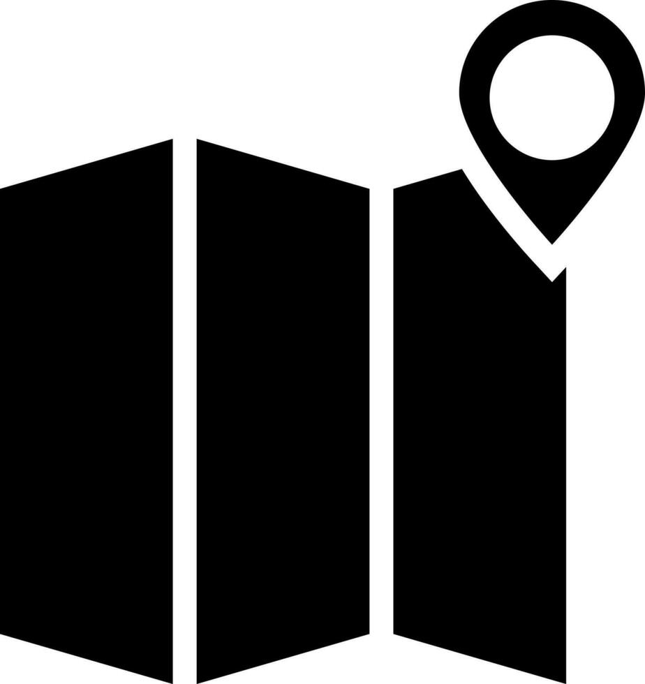 Map navigation icon in Black and White color. vector