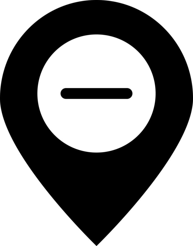 Remove location icon in Black and White color. vector