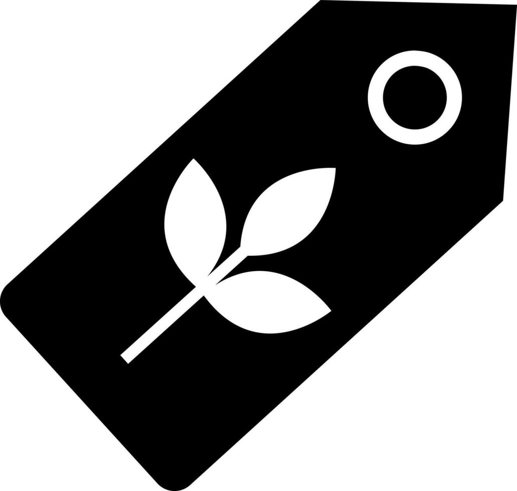 Black and White illustration of eco tag icon. vector