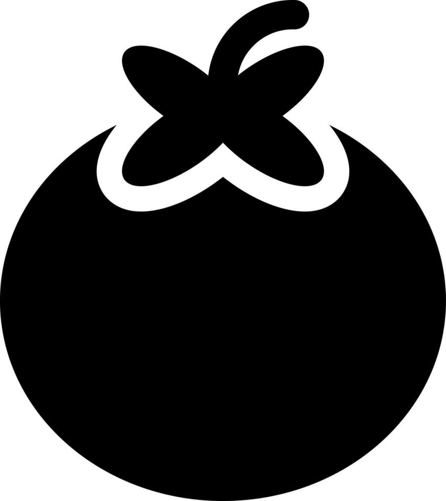 negro y blanco ilustración de tomate icono. vector