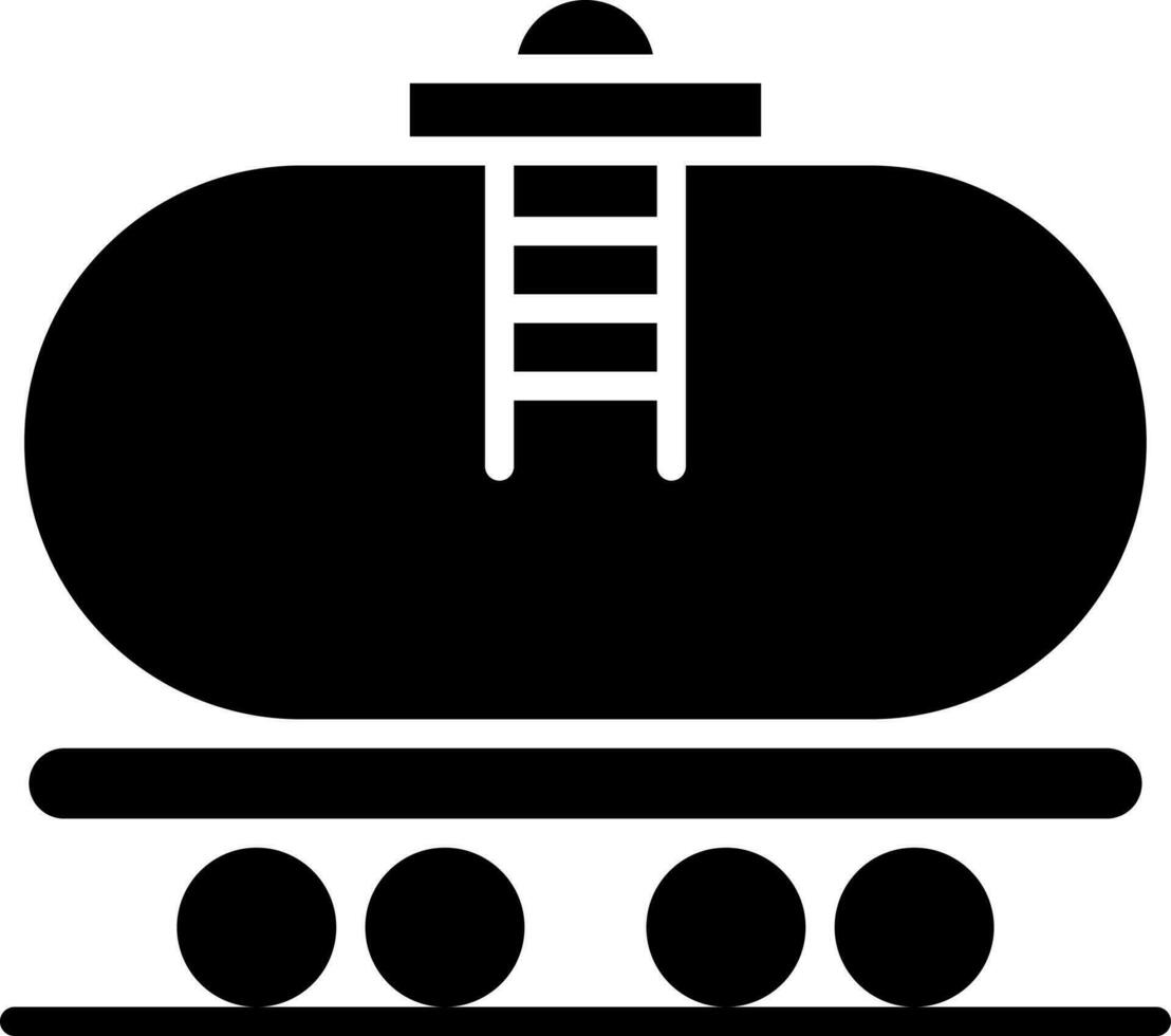 Flat style oil wagon or tanker icon. vector